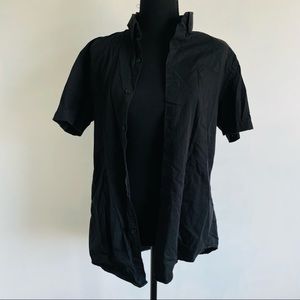 Express black button down
